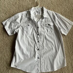 Fashion Nova Woven Short Sleeve Button Up Shirt